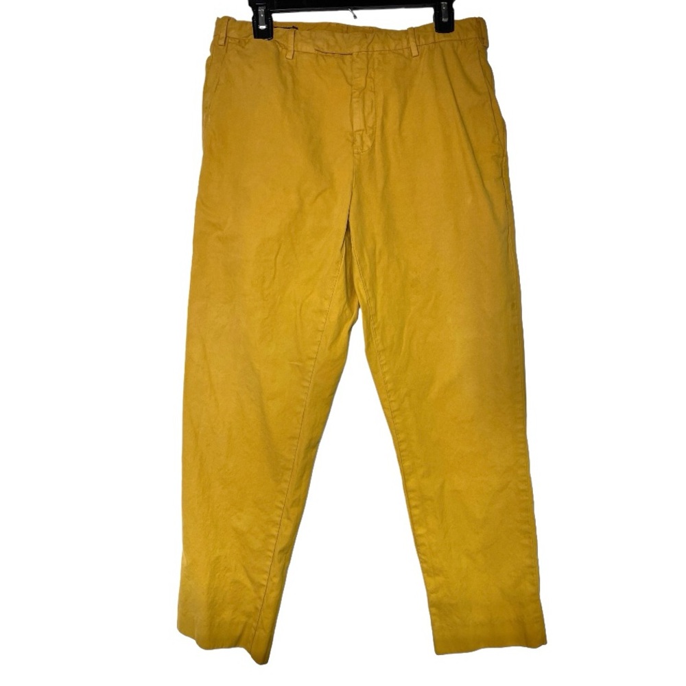 J. Mclaughlin Mens Mustard Yellow 100%‎ Pima Cotton Chino Pants 32